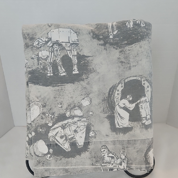 Pottery Barn Teen Other - Pottery Barn Teen Star Wars Gray White Iconic Moments Queen Flat Sheet